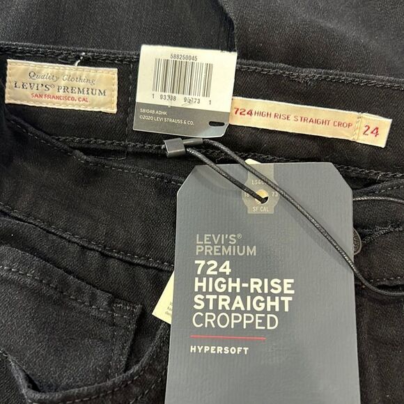 NWT LEVIS PREMIUM 724 HIGH-RISE STRAIGHT
CROPPED Sz 24 Black - Picture 13 of 16